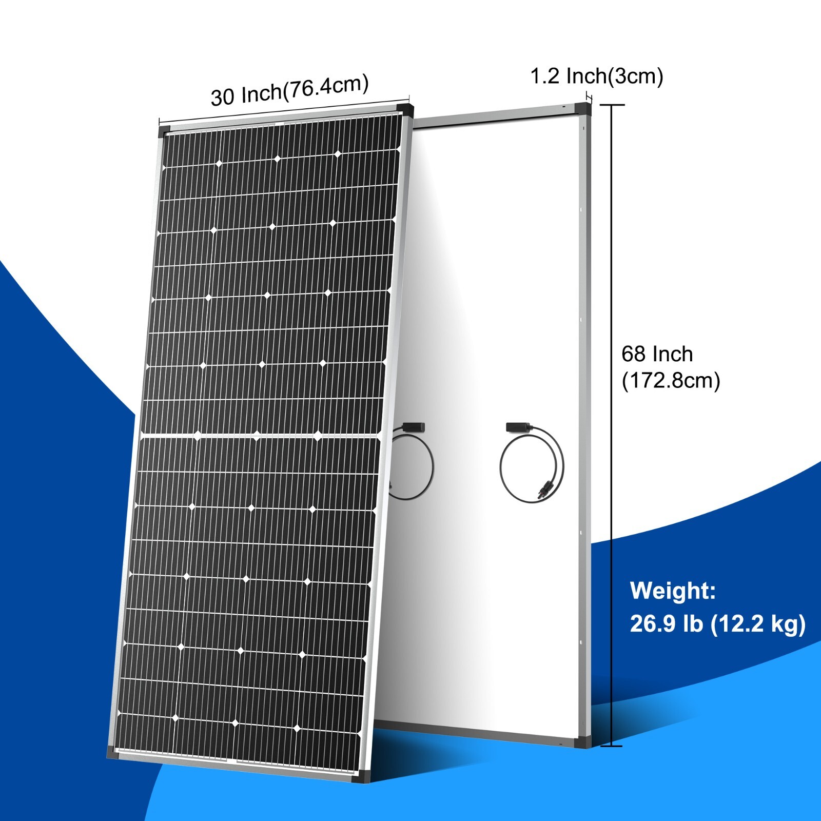 Solar Panel 250W 12 Volt 10BB Cell,Mono High-Efficiency 250 Watt 12V PV Module
