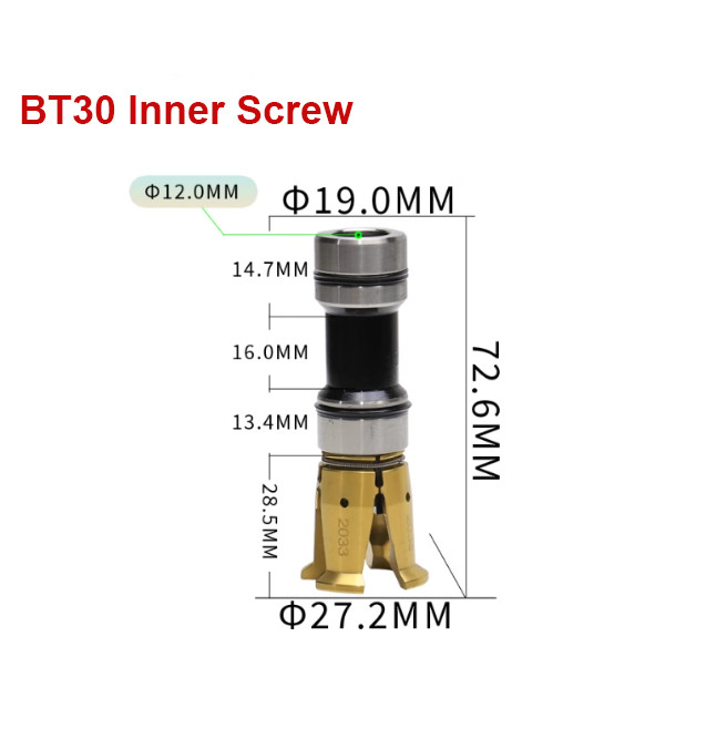 1Pc BT30 4 Petal Clamp Pull Claw CNC Spindle 45° Inner Screw Pull Parts
