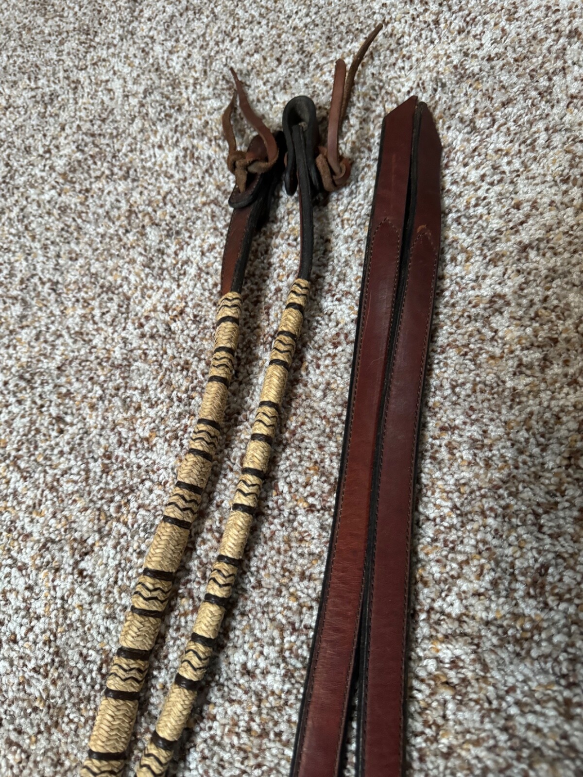 Split Reins two layers leather Western Show Trail 5/8 x  97"