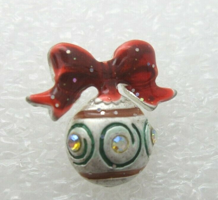 Christmas Ornaments With Ribbon Lapel Pin (A449)