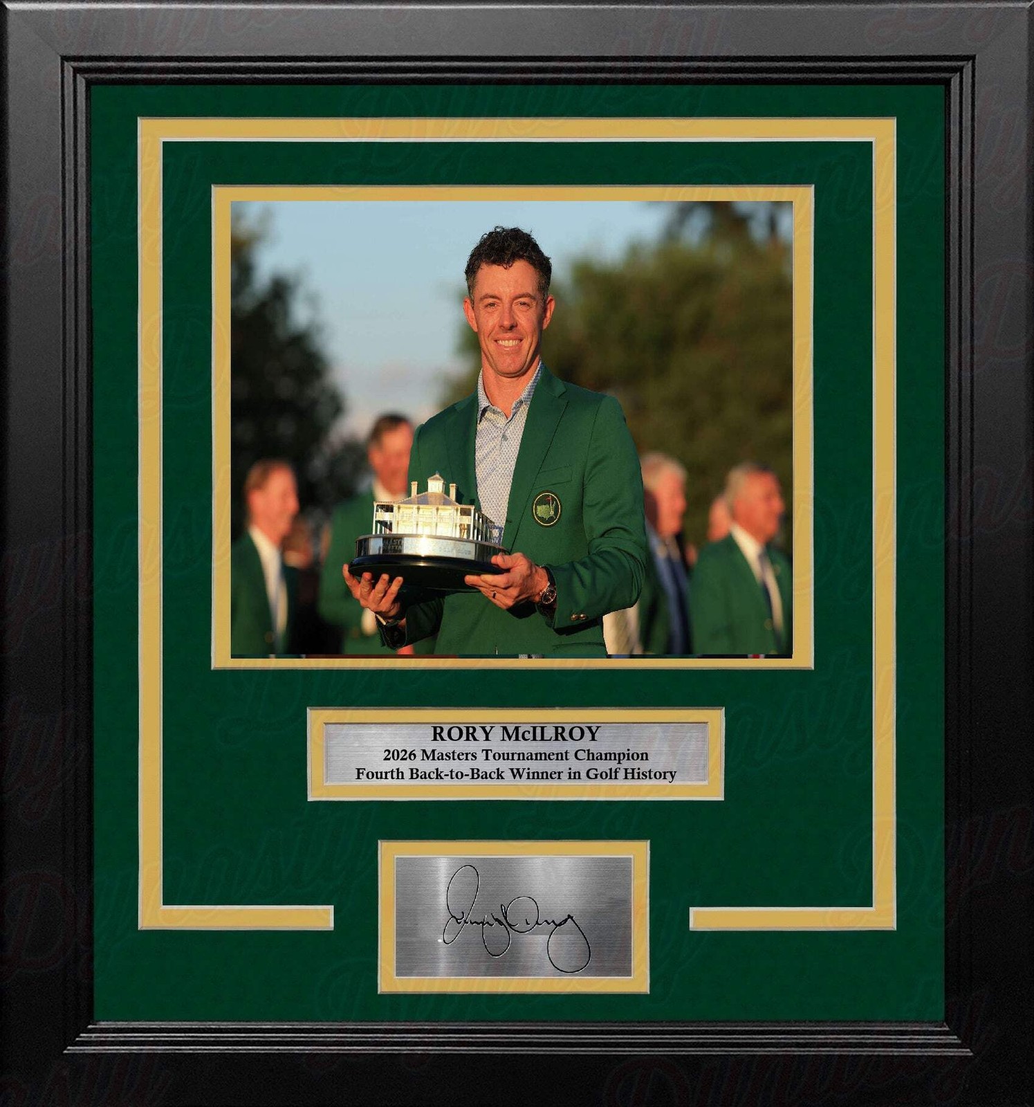 Rory McIlroy 2026 Masters Trophy 8x10 Framed Golf Photo with Engraved Autograph