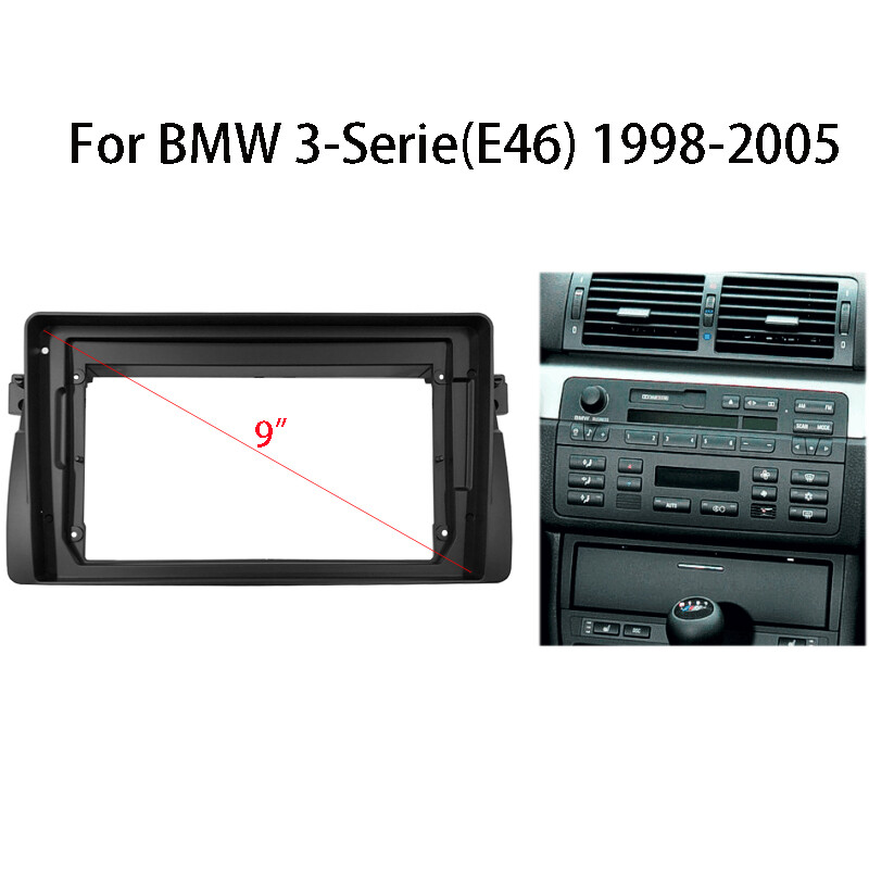 9" Car radio Fascia Frame Install Panel Trim for BMW 3 Series E46 M3 1999-2005