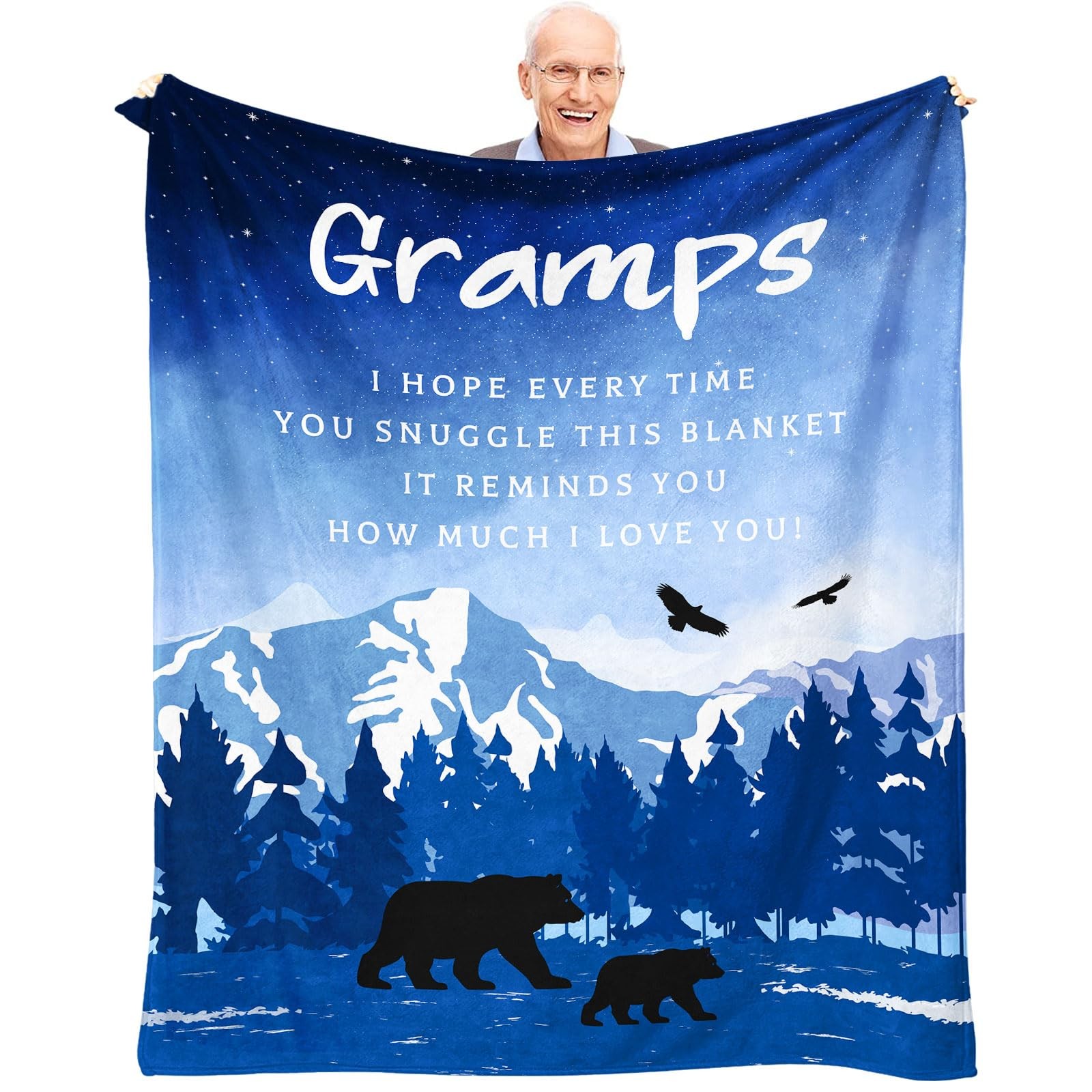 Gramps Gifts Throw Blanket 60x50" Birthday Gifts for Gramps from Grandkids