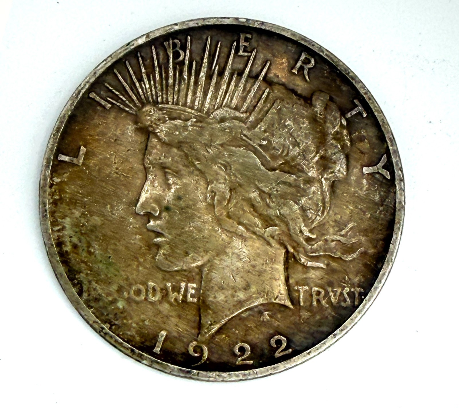 1922 D mint Peace Silver Dollar Circulated Not Cleaned See Video
