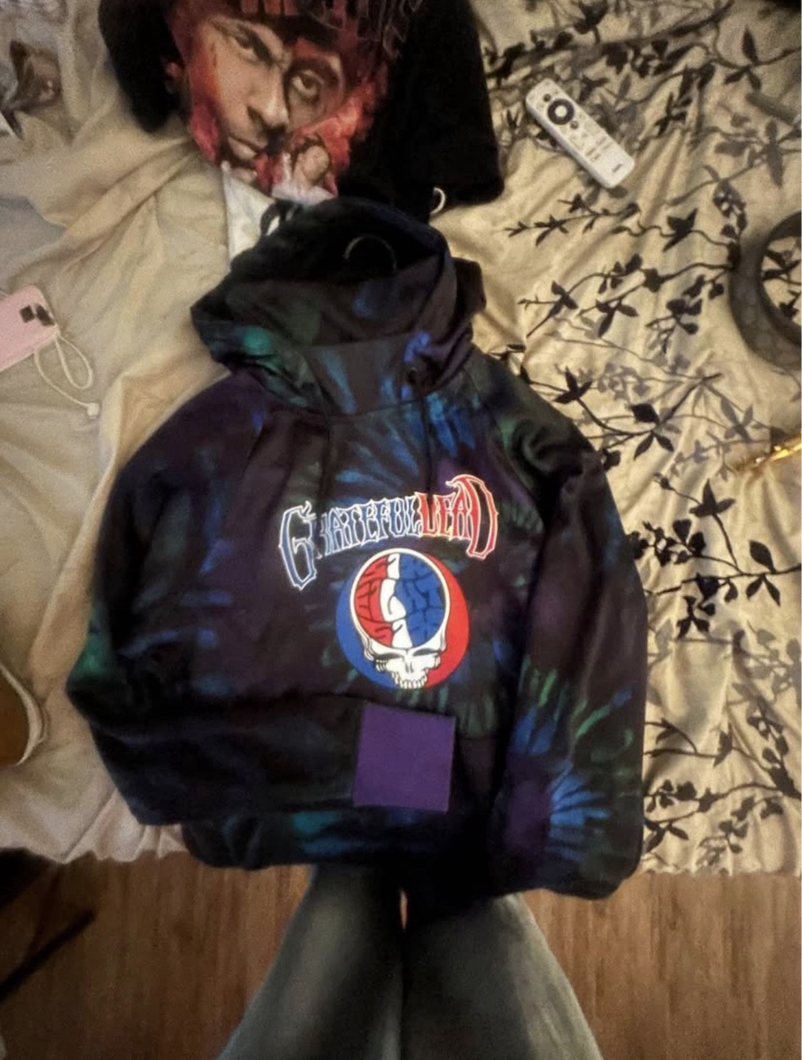 Grateful Dead Tie-Dye Hoodie with Steal Your Face Logo Rock & Pop Music