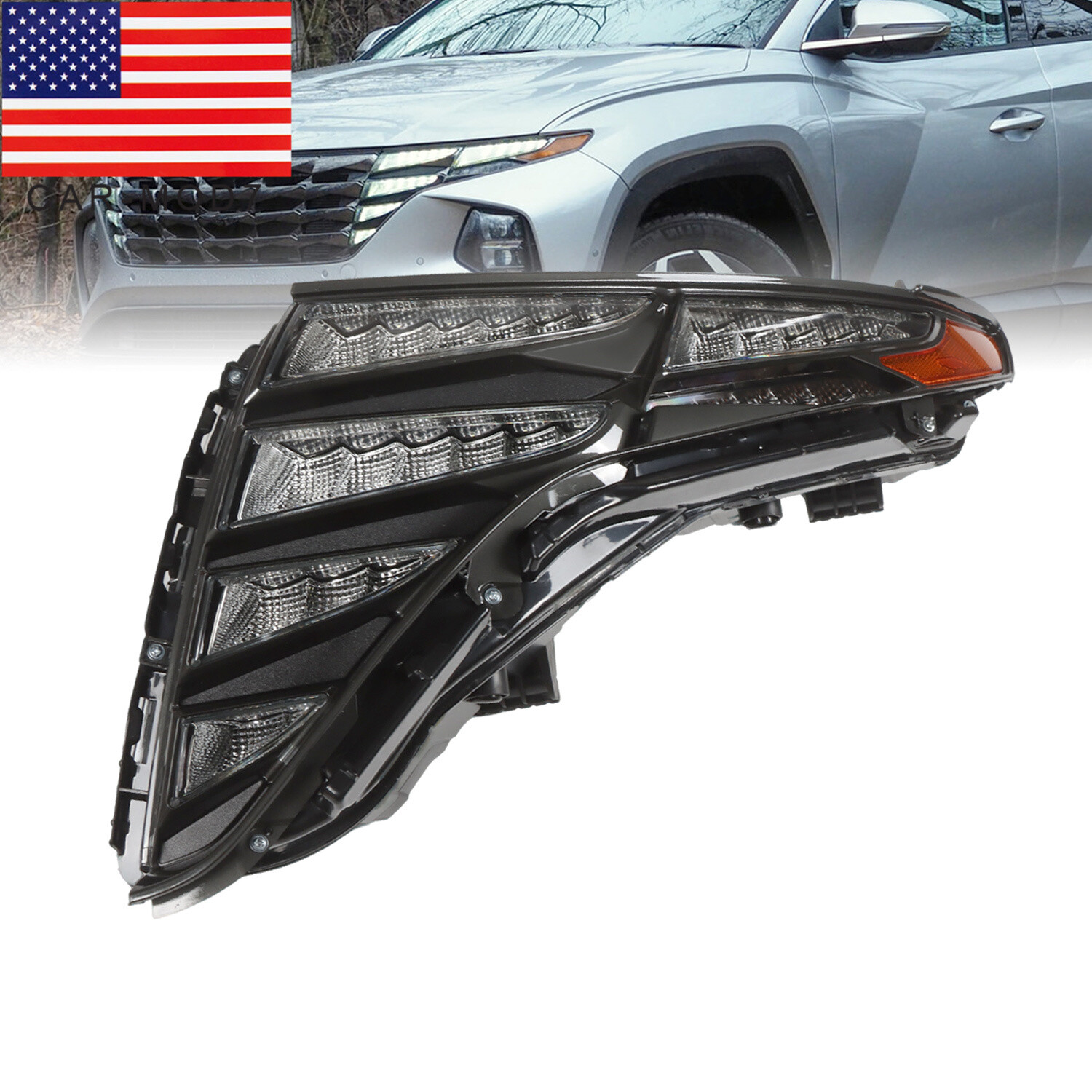 LED DRL Headlight For 2022-2023 Hyundai Tucson Driver Side Black 92207CW010