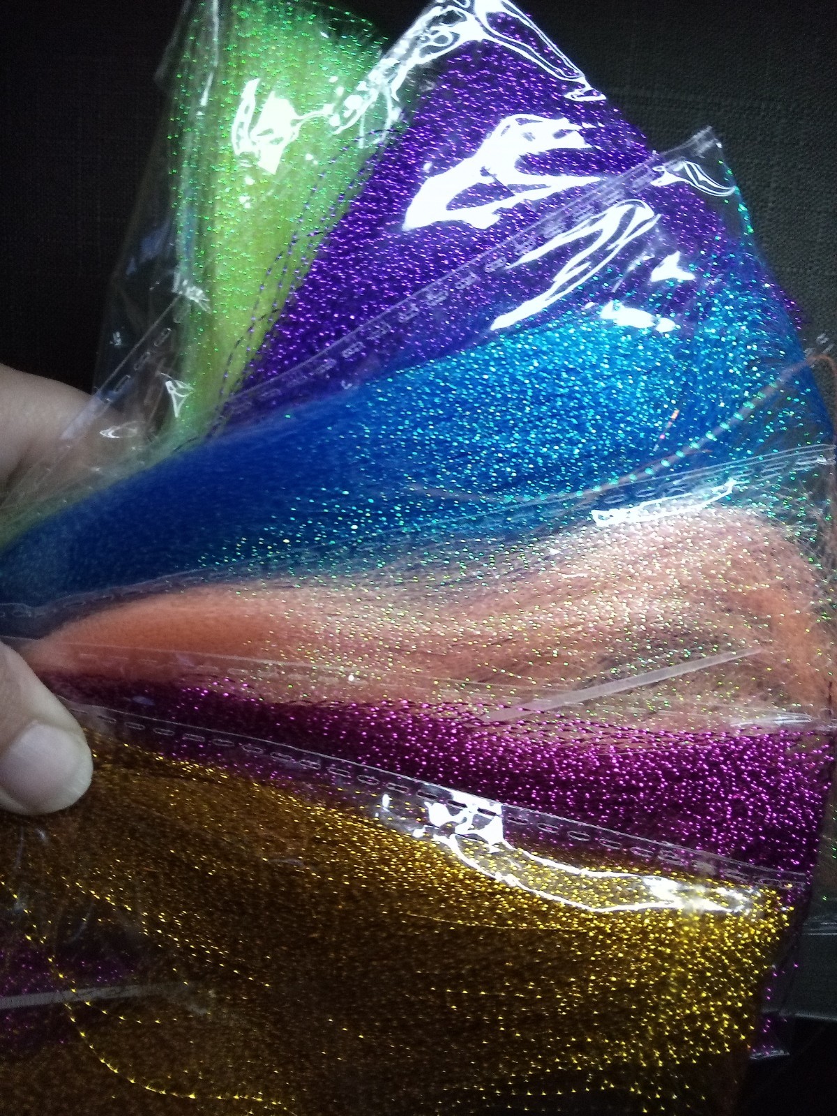 11 Packs Crystal Flash Holographic Tinsel Krystal Twisted Flashabou - UV Colors