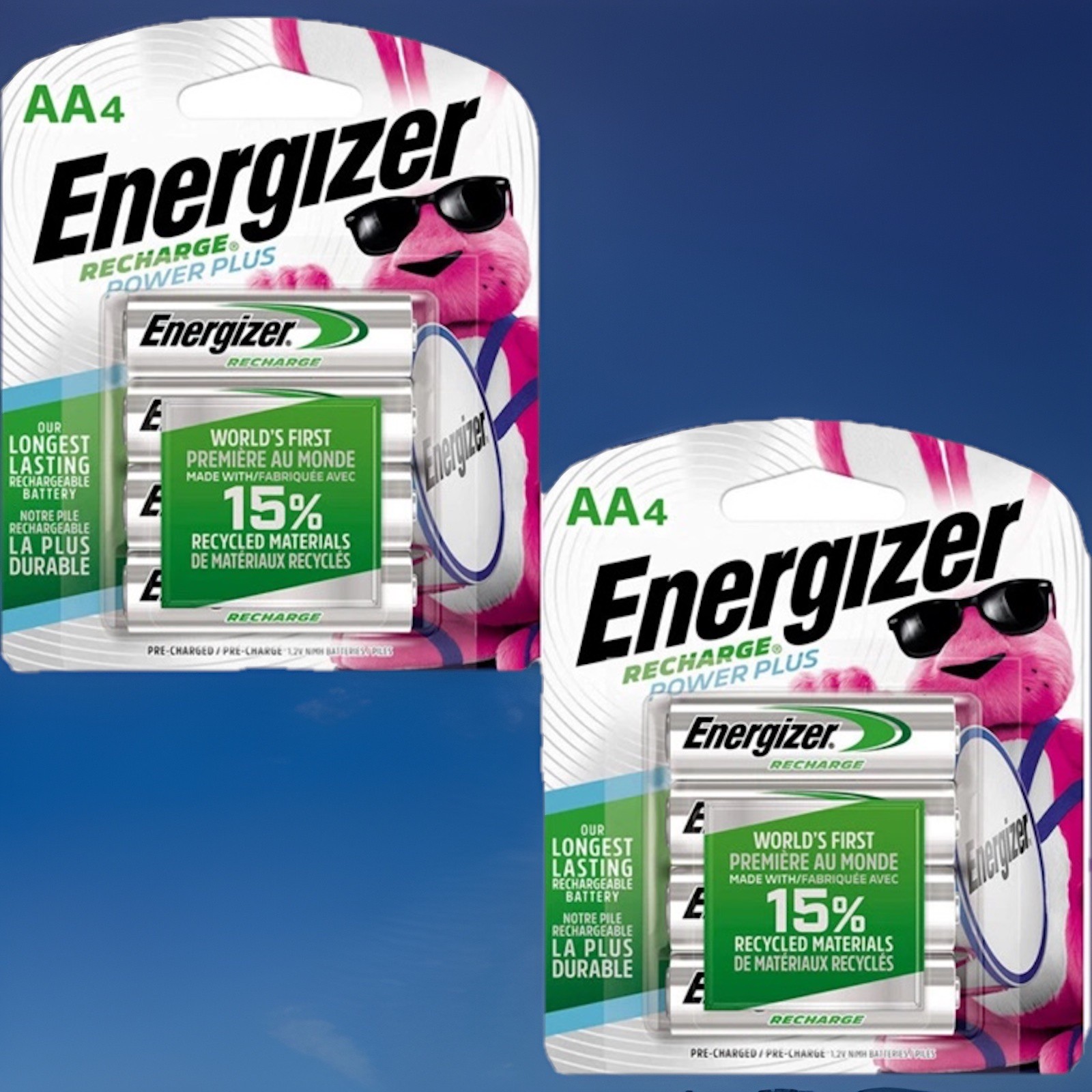 2 Pack Energizer NH15BP4 AA  Rechargeable Batteries  2X4=8 NEW SEALED Lot Of 8