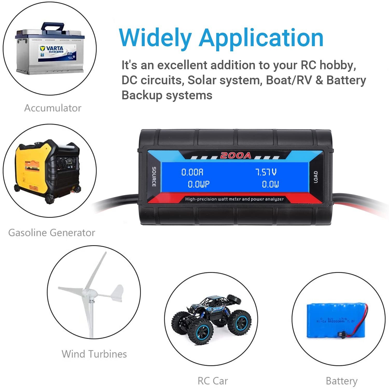 200A High Precision Power Analyzer Multi Meter for Measuring Power Watt (W) V...