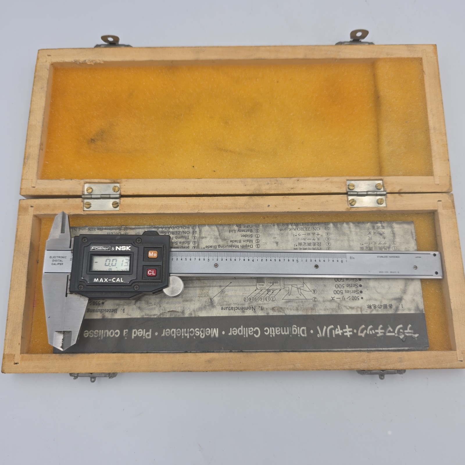FOWLER & NSK  - Max-Cal 6" digital caliper works great in wood case