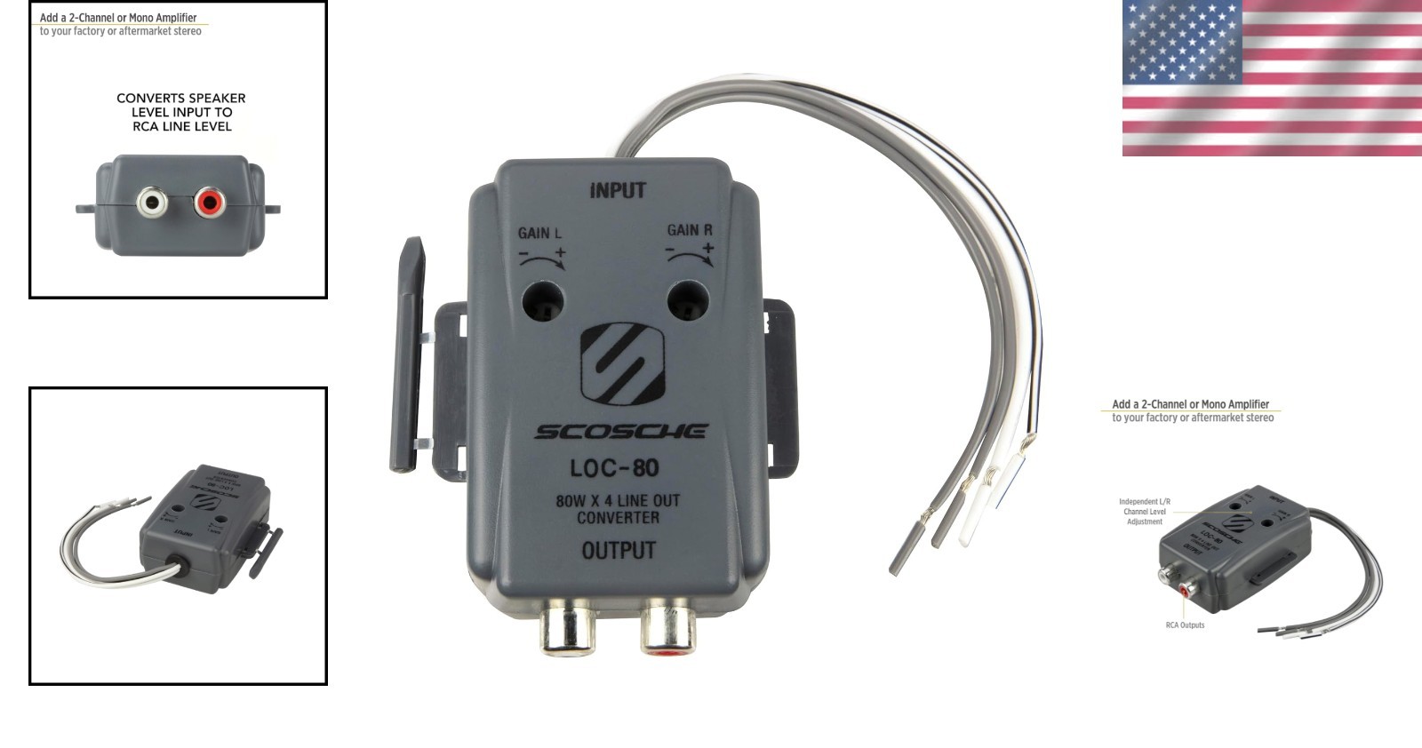 2 Channel RCA Converter - Ideal Line Level Converter for Car Amplifiers