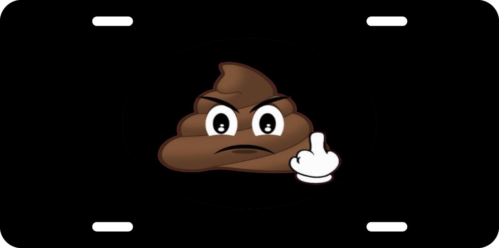 Pissed off Poop Emoji  License Plate