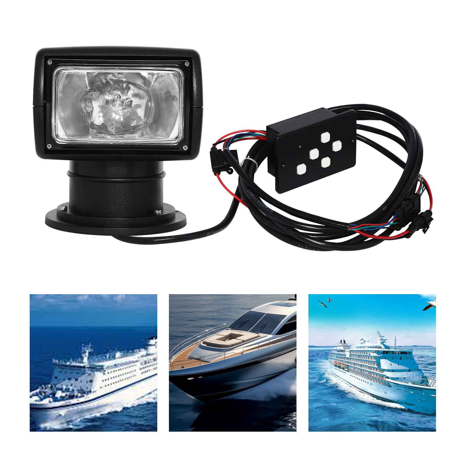 Searchlight Spotlight 360° Rotating Remote Control For Marine Boat Car 100W