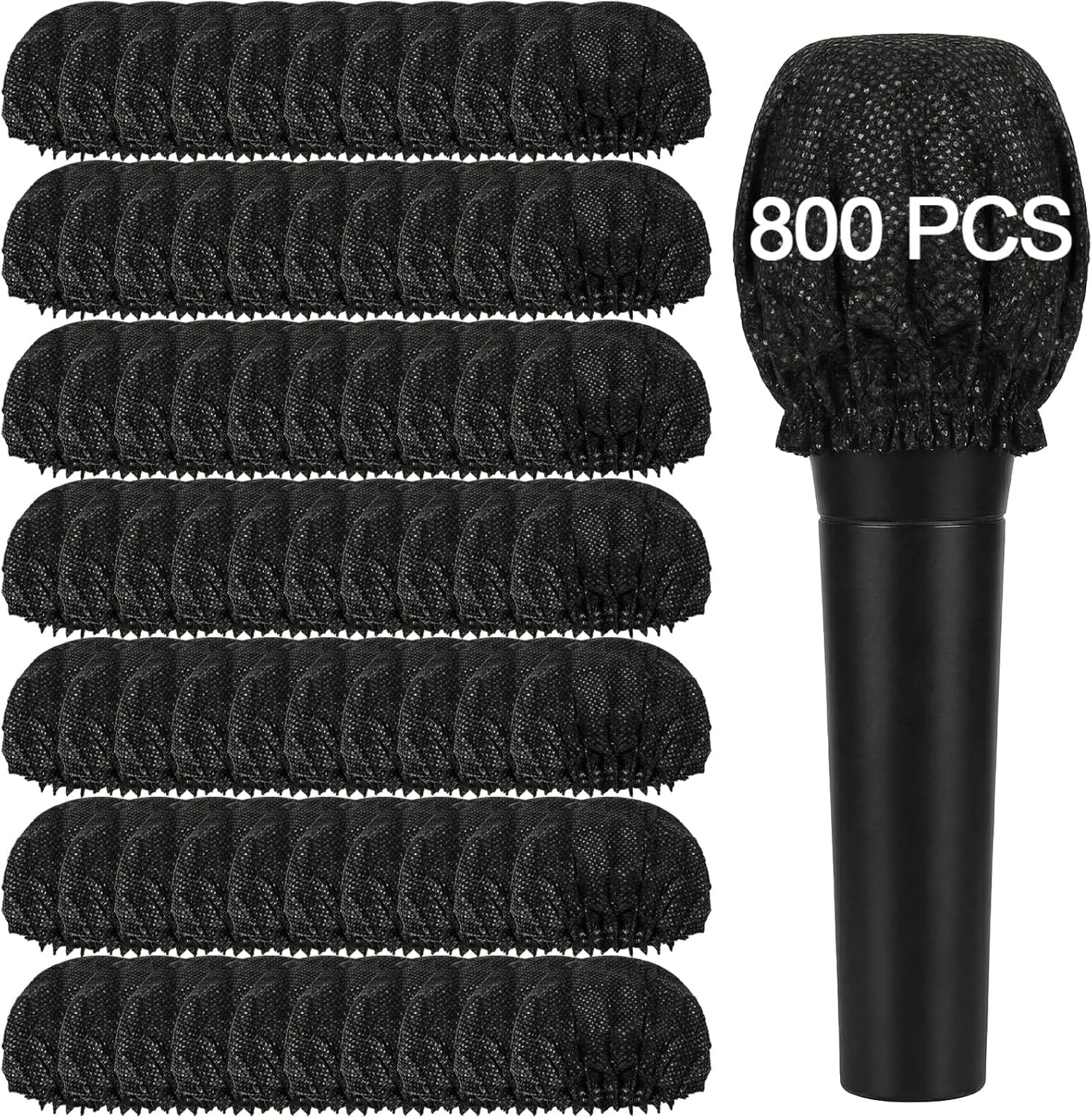 800 Pcs Microphone Cover Disposable Non-Woven Mic Covers Individually Wrapped Mi