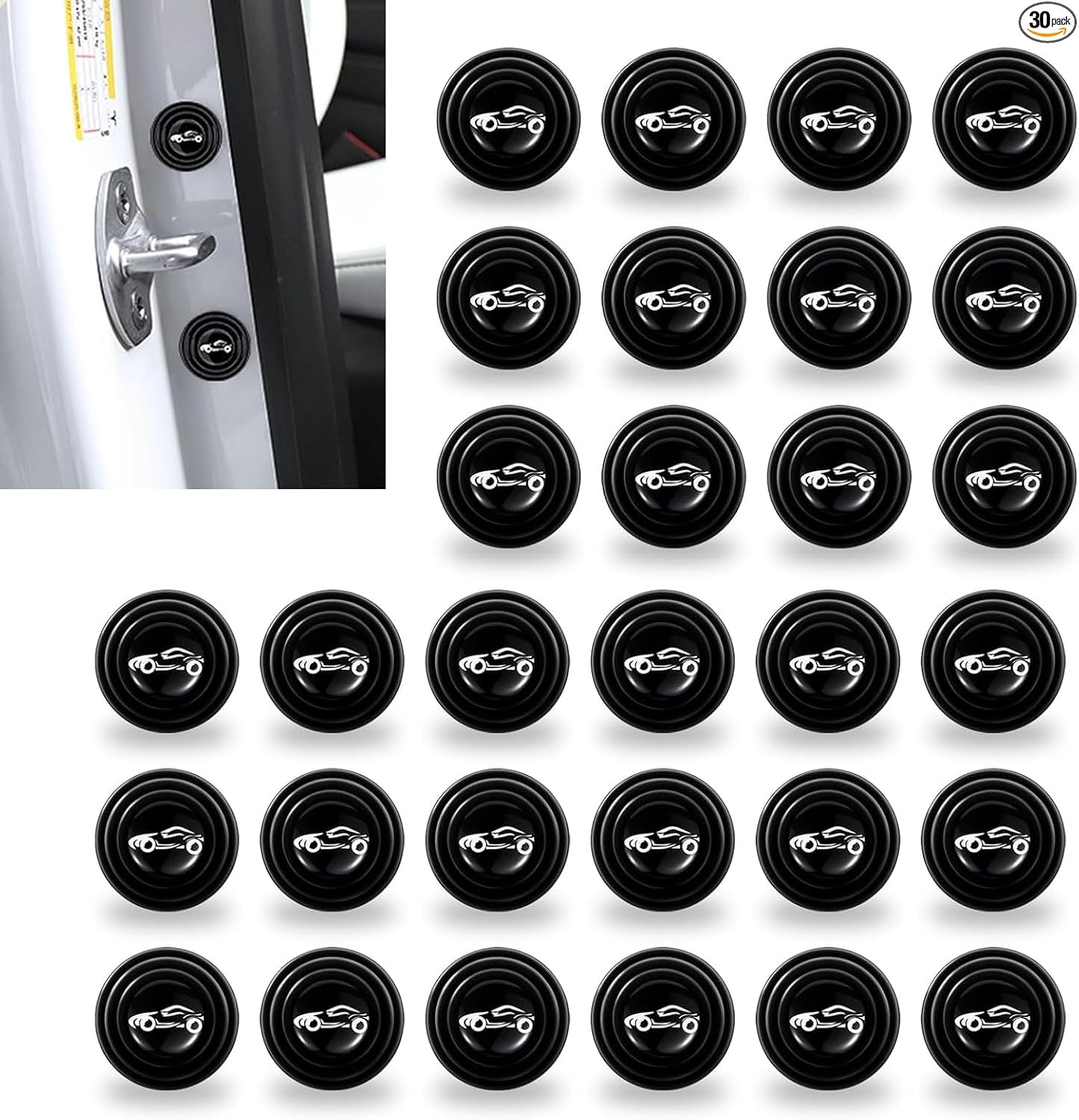 Pack-30 Door Shock Absorption Sticker, 1.1" x 0.43" Decoration Thickened Silicon