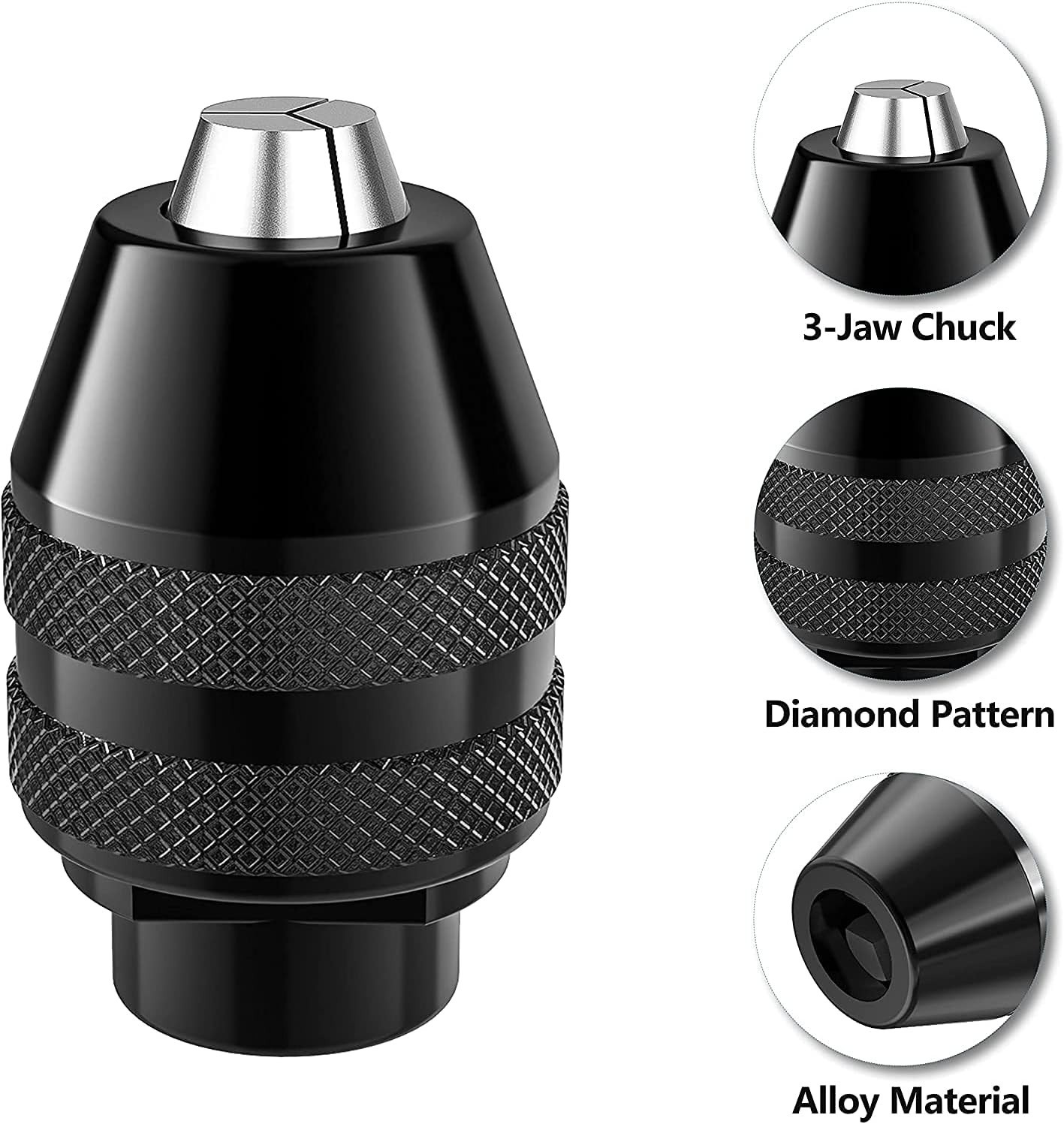 Versatile Keyless Chuck Set for Dremel Rotary Tools - 2-Pack Precision Chucks