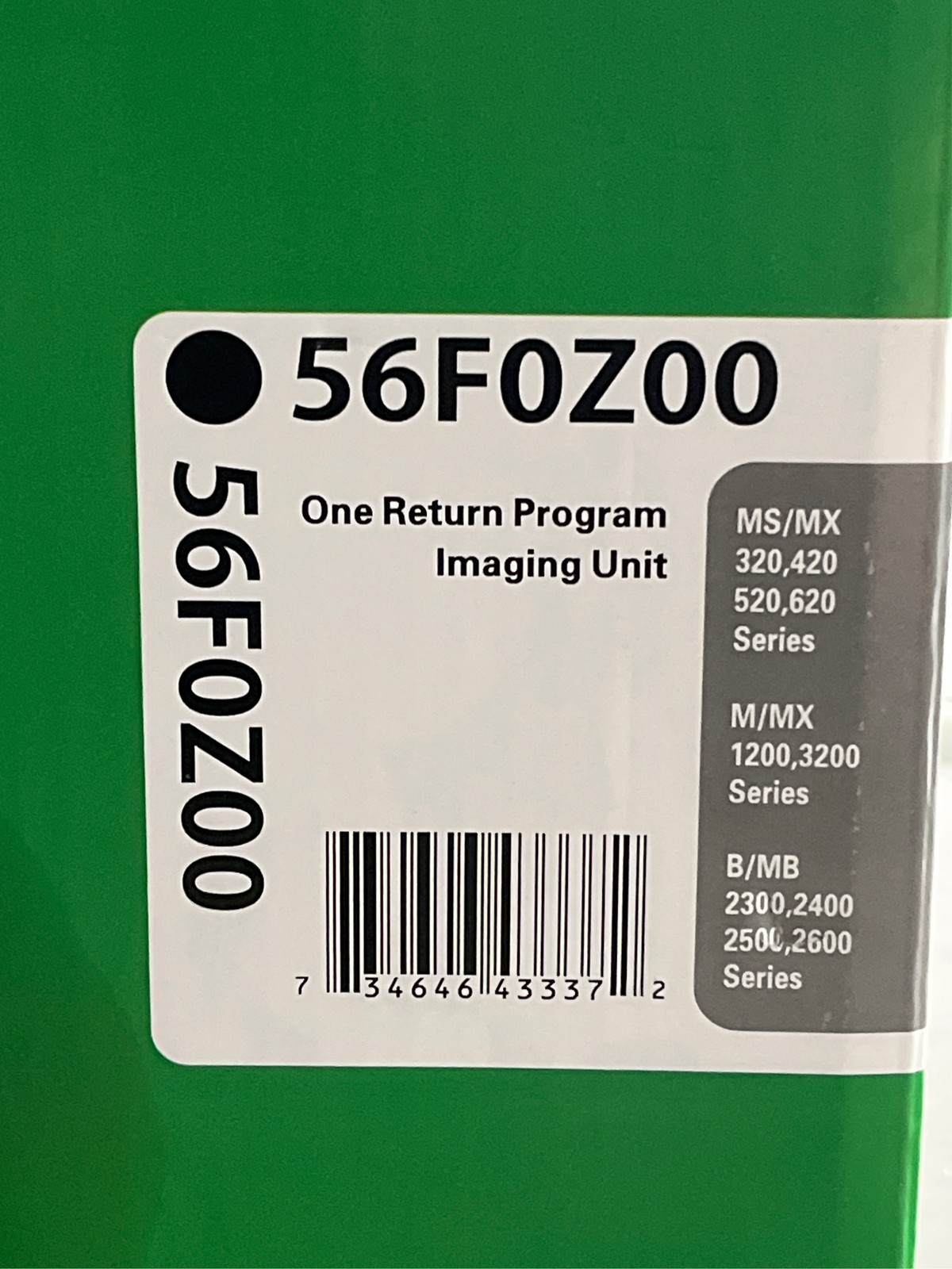 56F0Z00 Black Imaging Unit (1-Pack) Compatible Replacement for Lexmark 56F0Z00 I