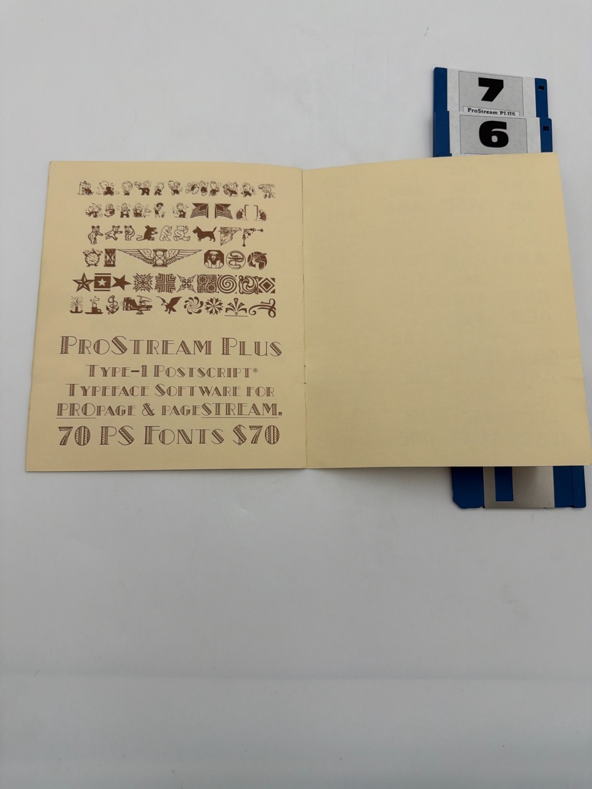 ProStream Plus Amiga PageStream PostScript Fonts 7 Disk Set Manual Tested