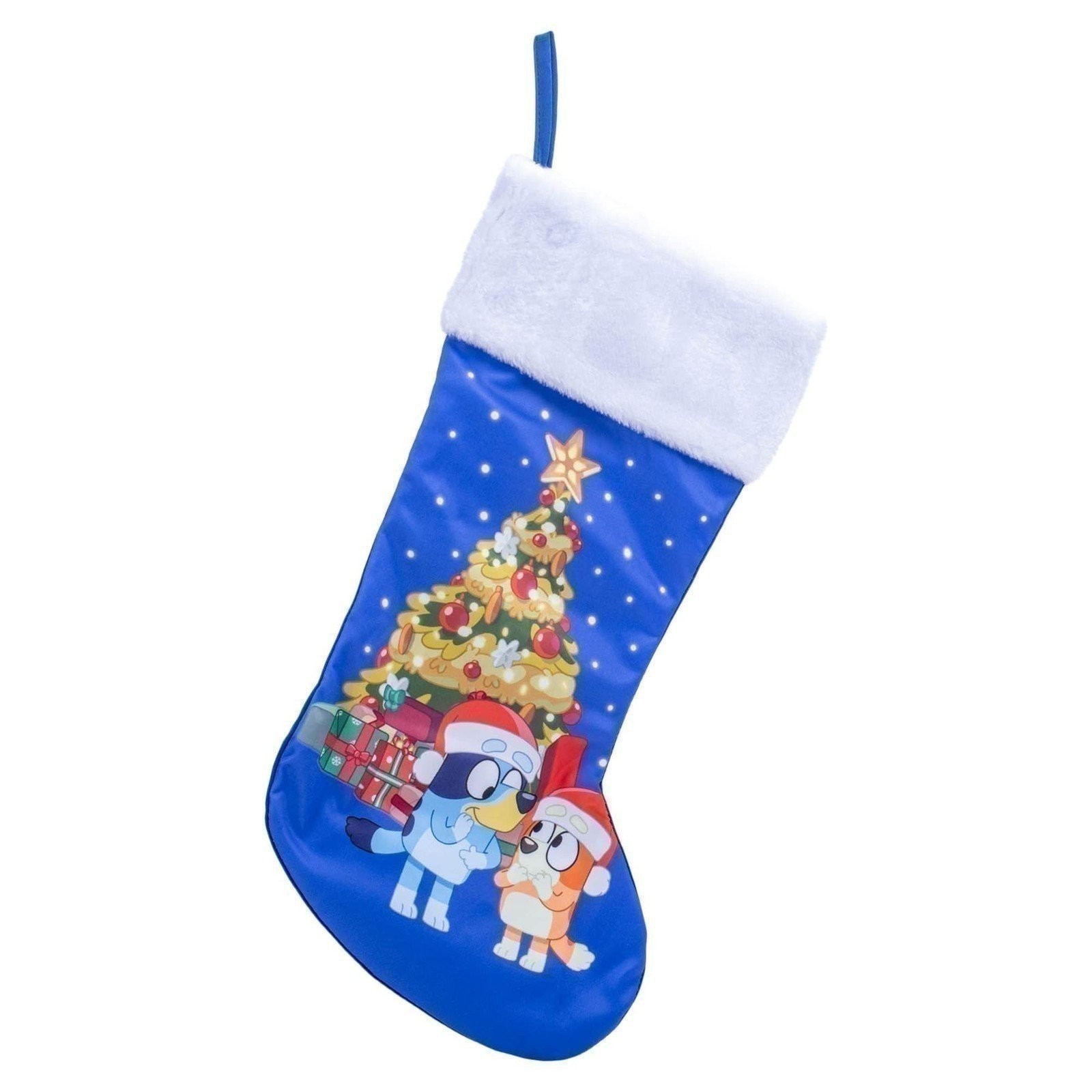 Kurt S. Adler Bluey™ and Bingo Wearing Santa Hats in Front of a Festive...