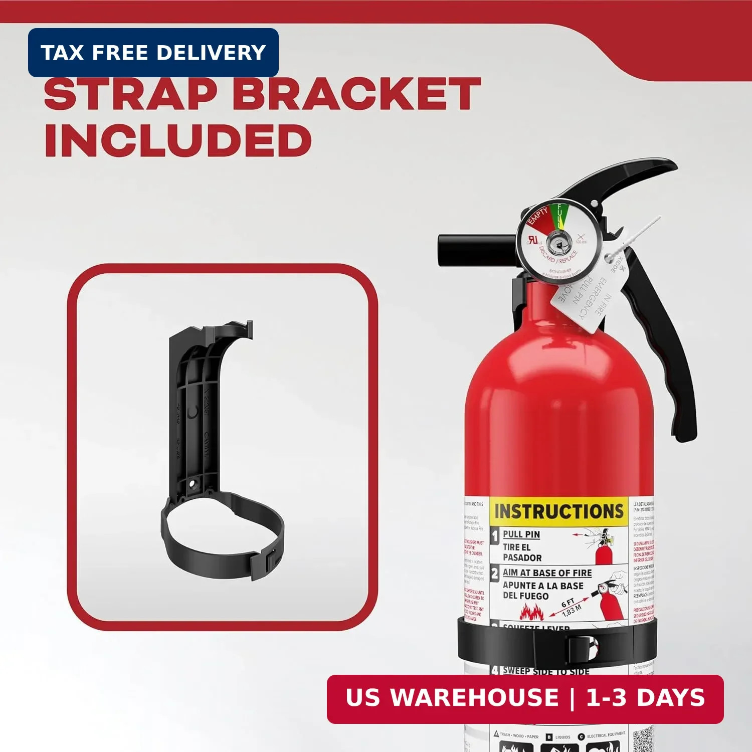Kidde Basic 110 Fire Extinguisher for Home, 1-A:10-B:C, FA110G, 1 Pack | Residen