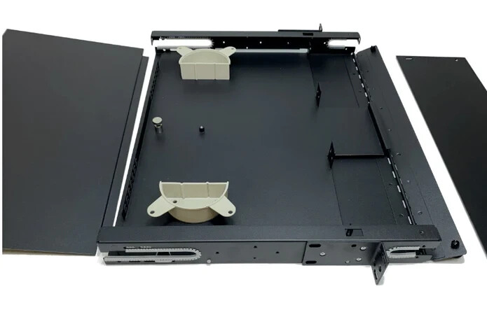 Fiber Optic 1RU Rack Mount Patch Panel Enclosure LIU Holds 3 LGX Adapter Plates