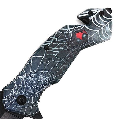 8" Spider Design Tactical Rescue Spring Assist Knife