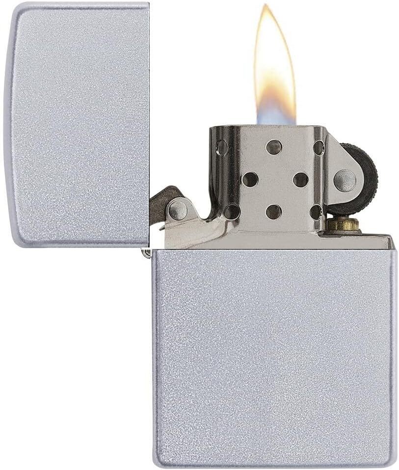 Zippo Lighter- Personalized Custom Message Engrave Satin Chrome #205