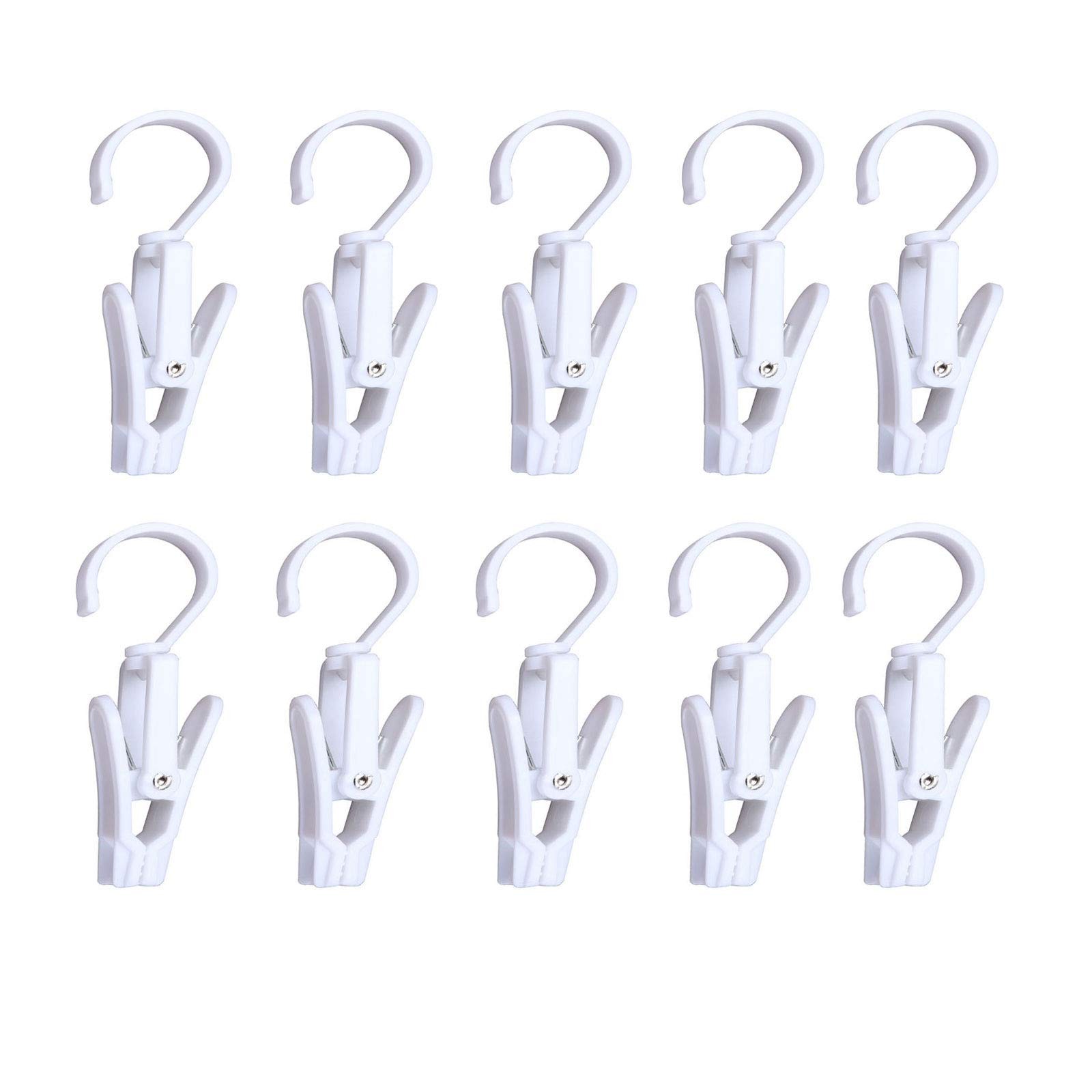 10 Pcs Super Strong Plastic Swivel Hanging Hooks Home Swivel Laundry Clips Curta