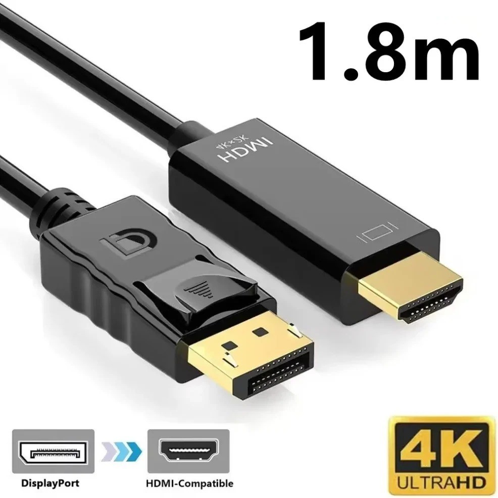 LOT Display Port to HDMI Cable DP Adapter Converter Audio Video PC HDTV 1080P