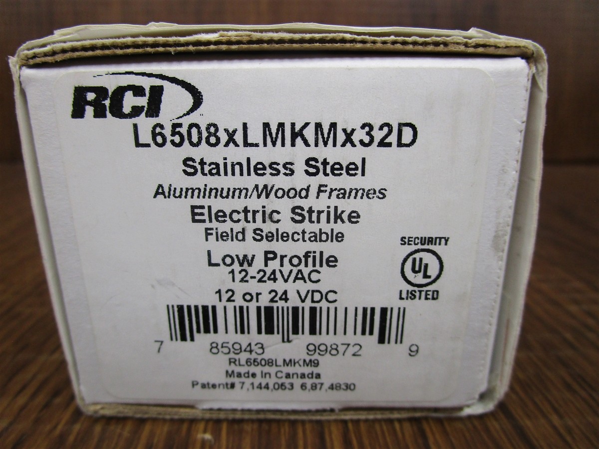 RCI L6508xLMKMx32D Electric Strike Stainless Steel Aluminum Wood Frames NEW