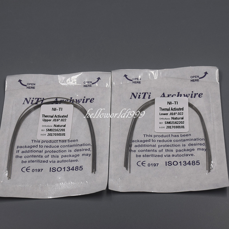 20 Bags 200 Pcs Dental Rectangular Wire Niti Natural Thermal Activated All SIZE
