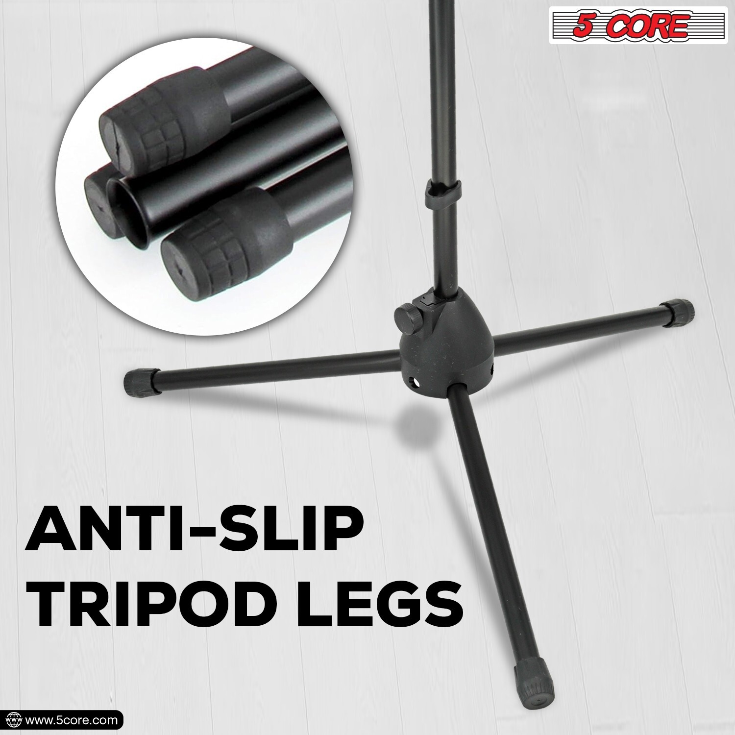 5Core Microphone Stand 360° Rotating Mic Clip Boom Arm Foldable Tripod Holder
