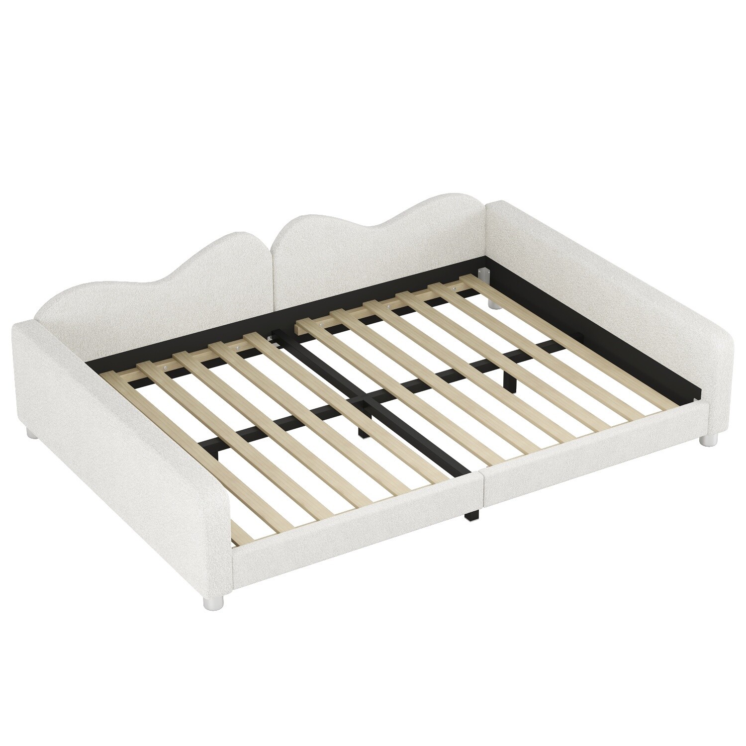 Full Size Daybed Upholstered Bed Frame Sofa Bed for Bedroom White/Gray