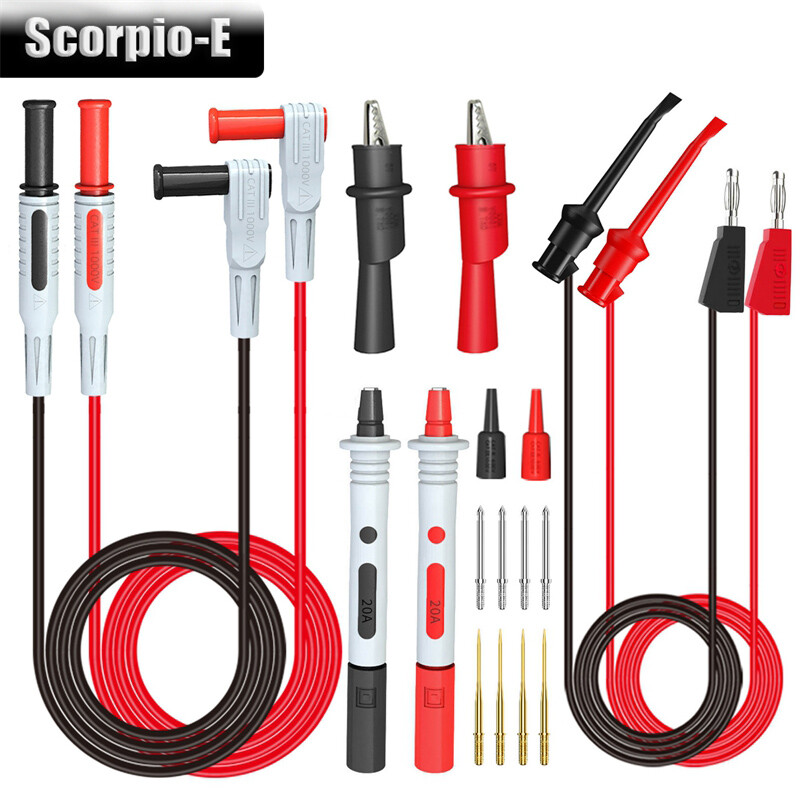 18PCS Multimeter Test Leads Kit Banana Plug to Minigrabber with Alligator Clip