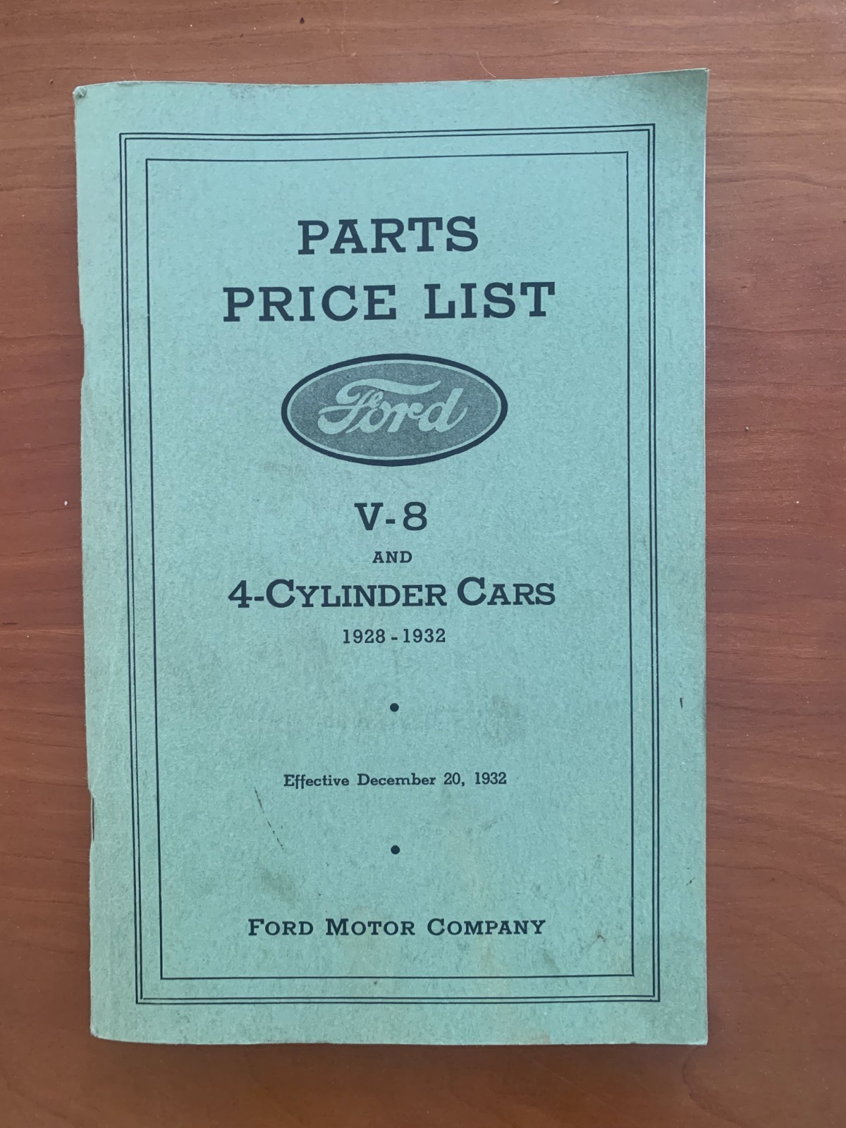 VINTAGE FORD V-8 AND 43 CYLINDER CARS 1928-32 PARTS PRICE LIST REPRINT BOOK