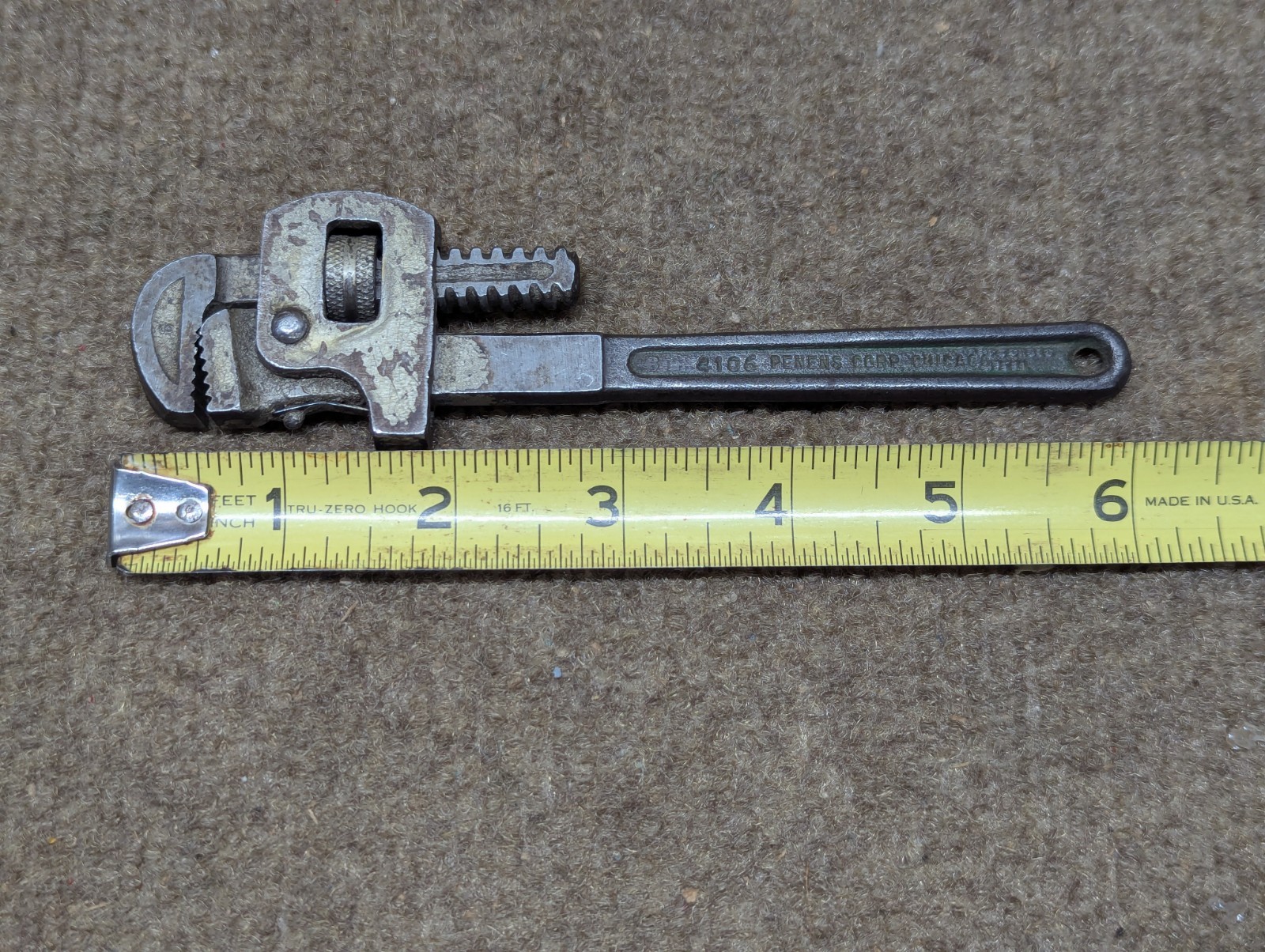 Vintage 6-in Pipe Wrench PENENS  CORP. 4106