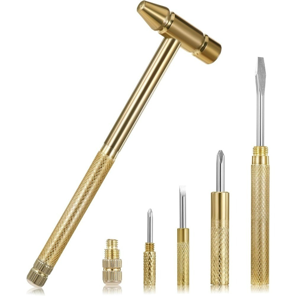 6 in 1 Mini Hammer Tool with Flat Head Screwdriver Head and Claw Hammer