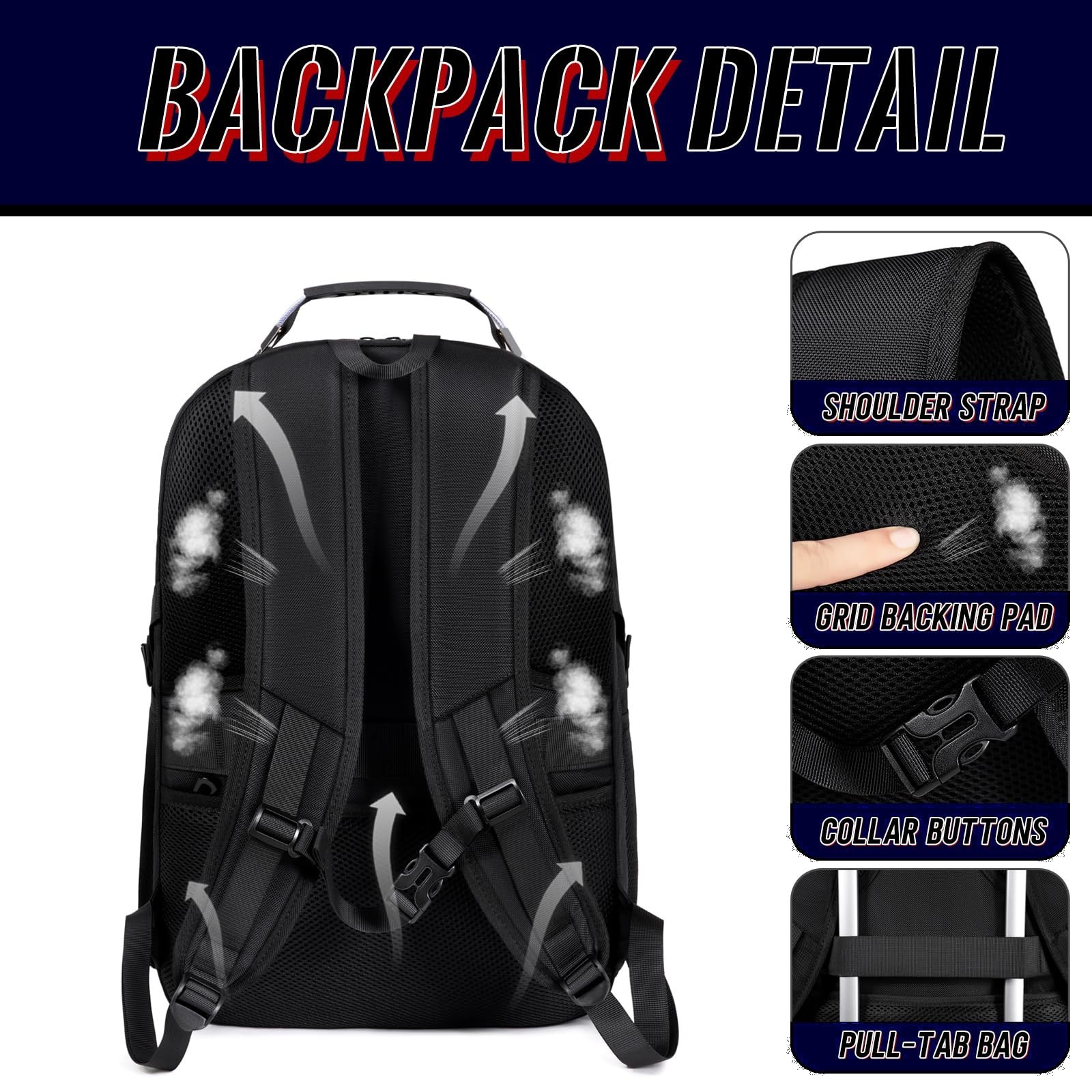 Extra Large TSA Friendly Travel Laptop Backpack for Men, Fits 17" Computer, Blac