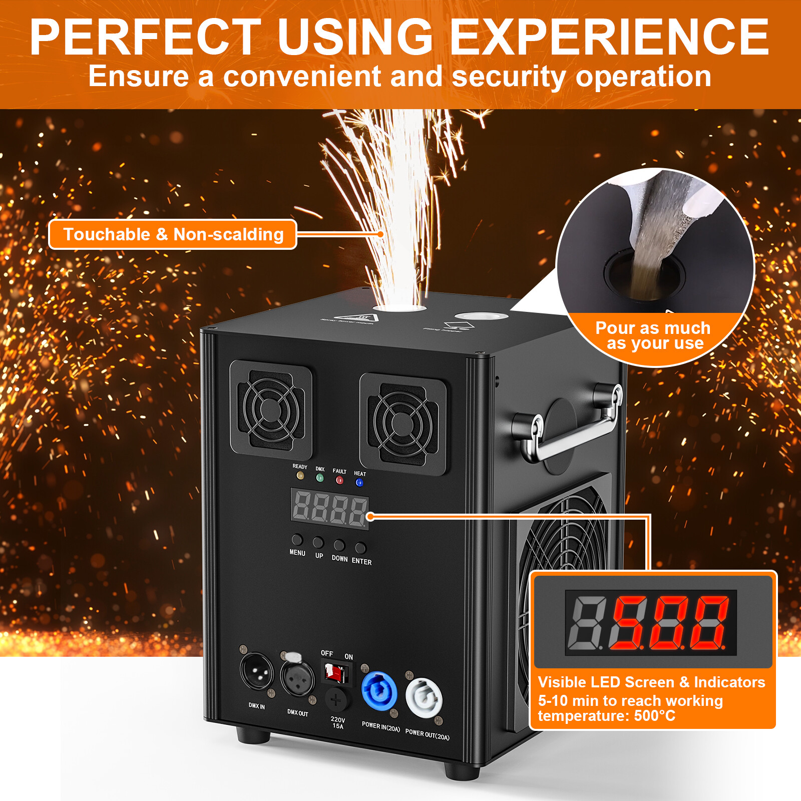 700W Cold Spark Firework Machine Stage Effect DMX Machine DJ Event Party Wedding