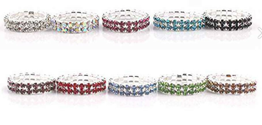 Double crystal stretch toe ring