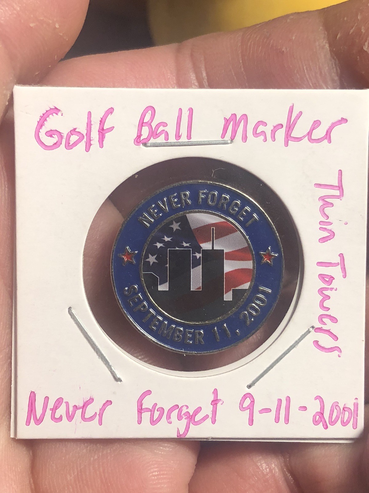 Golf Ball Marker Token - Never Forget September 11, 2011