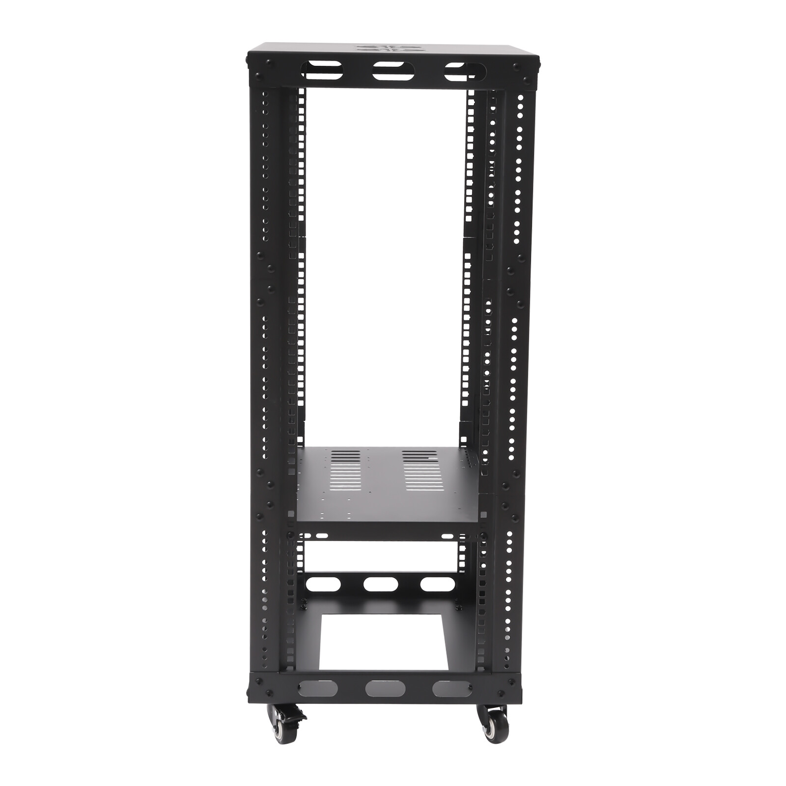 18.5" 4 Post Open Frame Network Server Rack 18U Adjustable Partition 0-31.5''