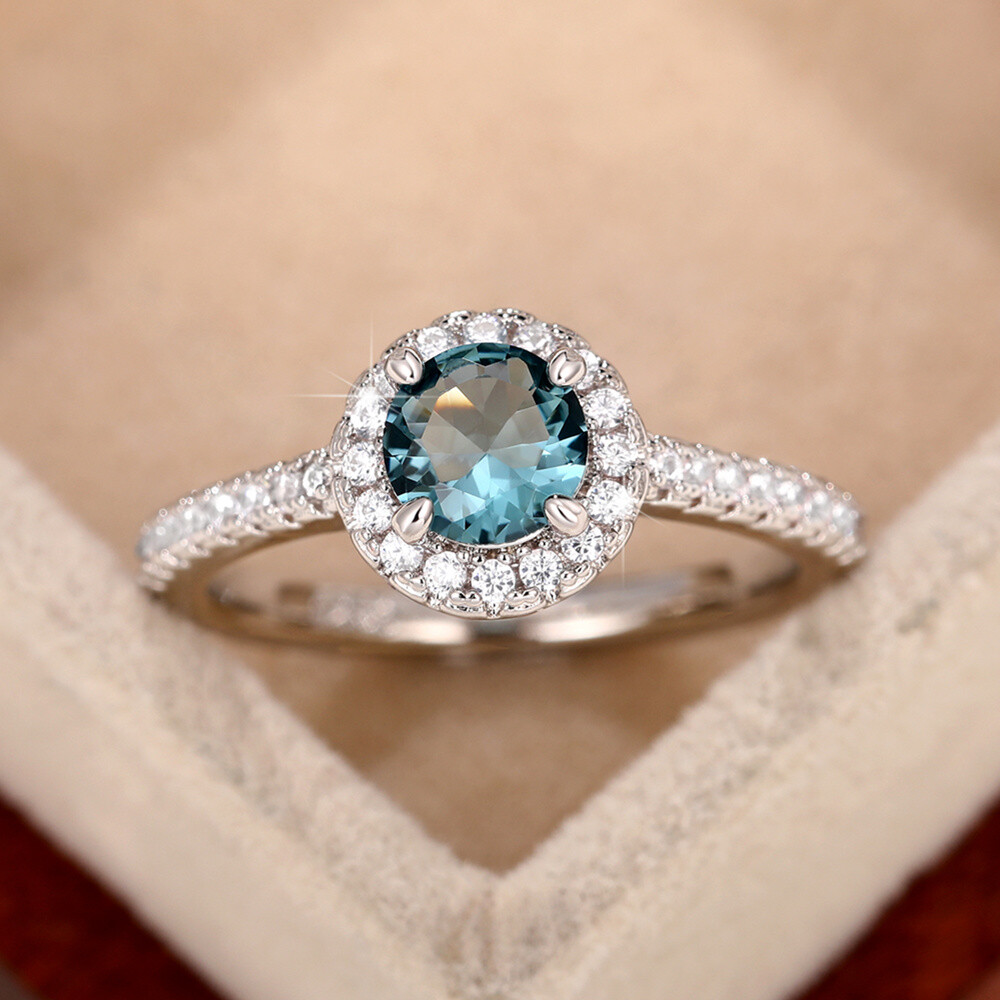 Pretty Wedding Women Gifts 925 Silver Plated Ring Cubic Zircon Jewelry Sz 6-10