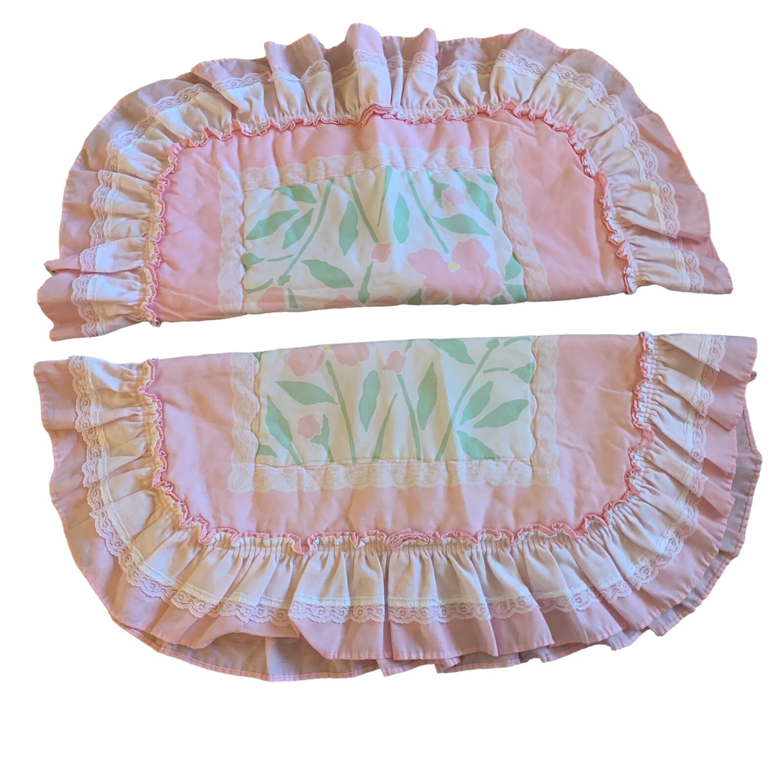 VTG Pillow Shams Floral 20" X 26" Cottage Pink Floral Girl Youth Grannycore