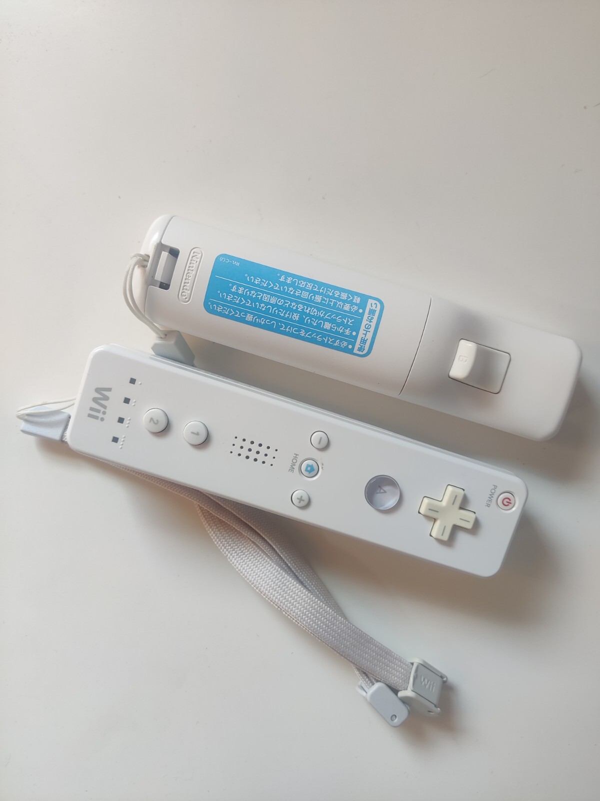Official 2 White OEM Nintendo Wii Remote Controllers (RVL-003) with Strap