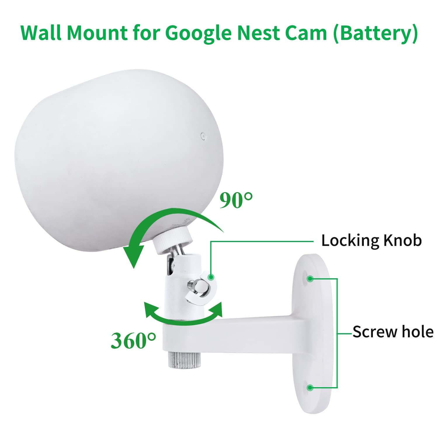 2Pack Adjustable Security Wall Mount Bracket for Google Nest Cam Outdoor/Indoor