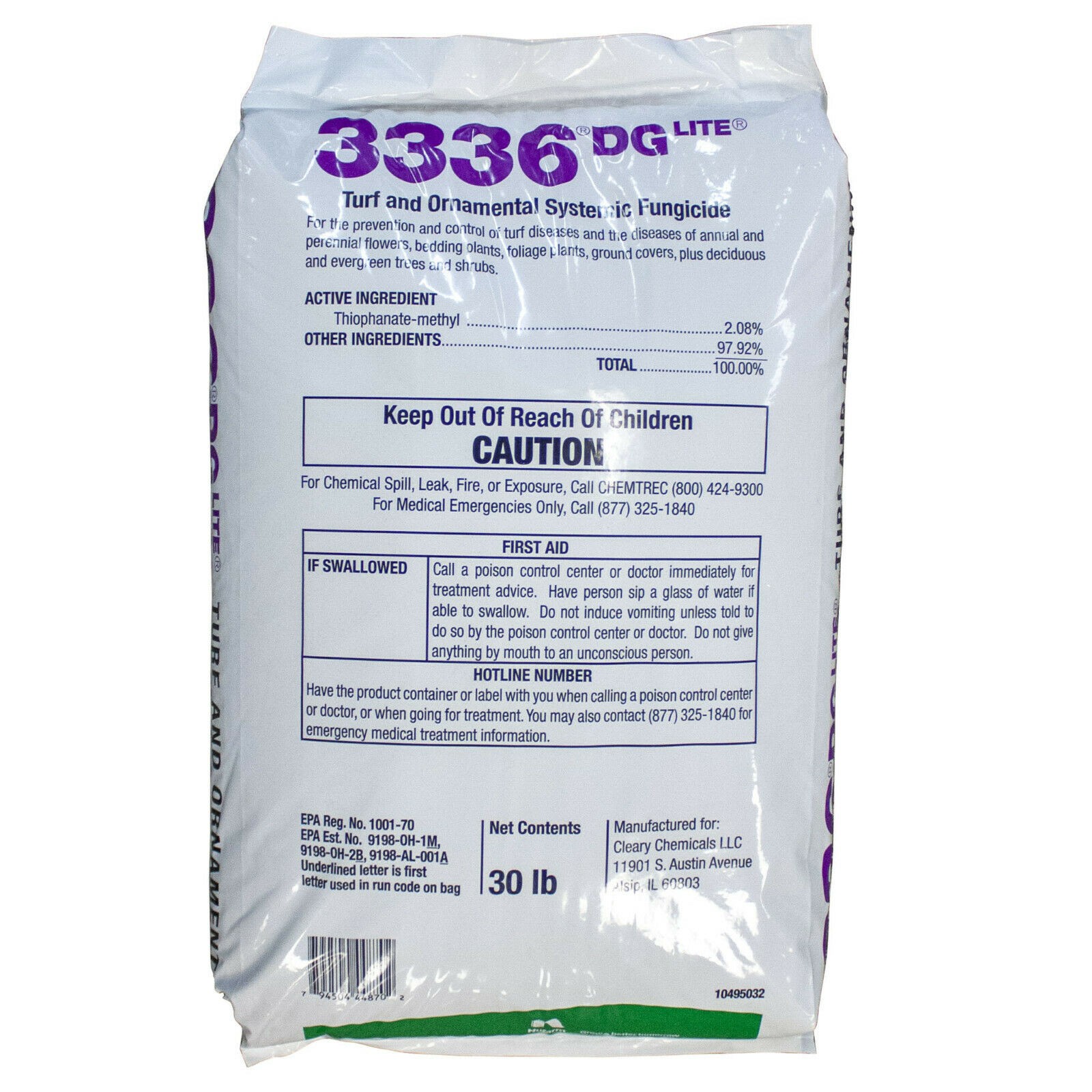 Cleary Chemical DG Lite Turf and Ornamental Systemic Fungicide, 30 Pounds - 30