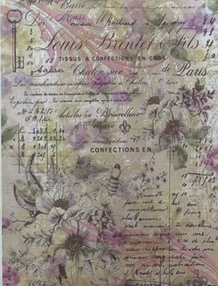 Parisian Charm Designer Printed AIDA Fabric. Canvas for embroidery with an ap...