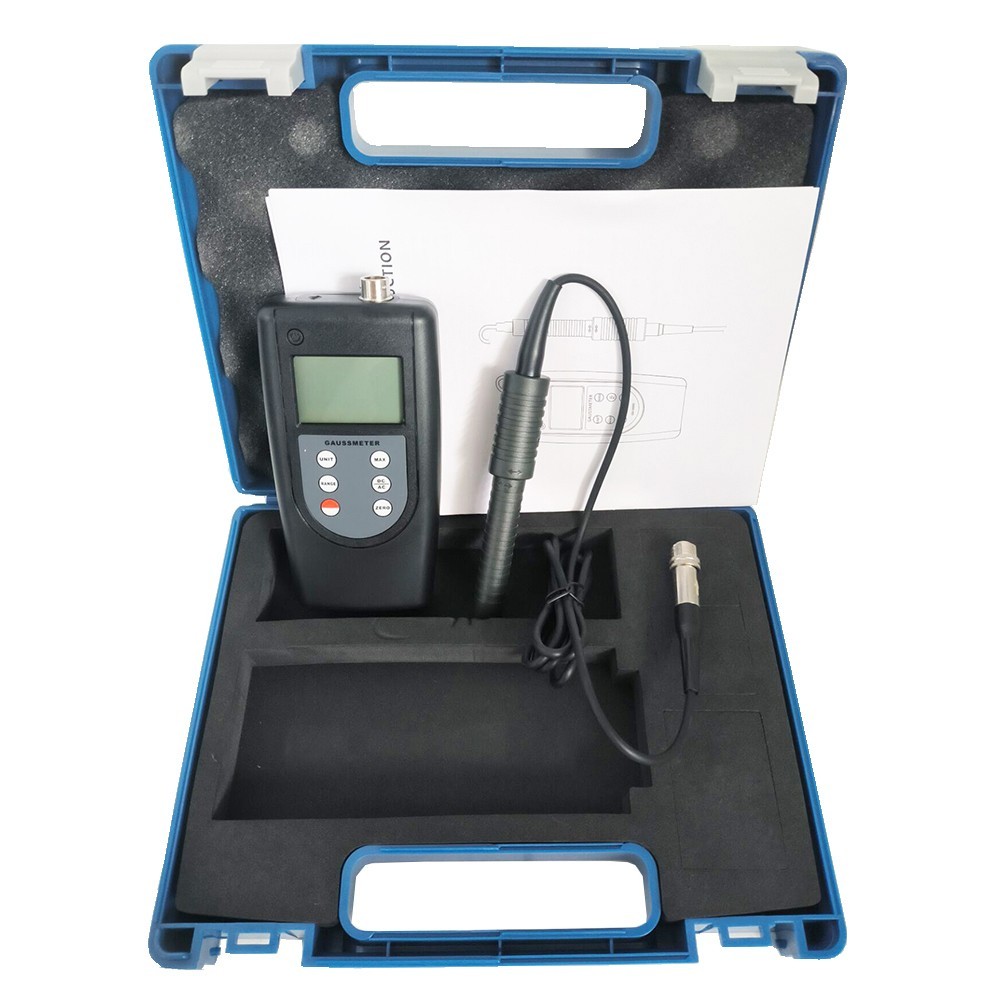 Tesla Meter Gauss Meter DC AC Magnetic Strength Meter with Range 0~200mT~2000mT