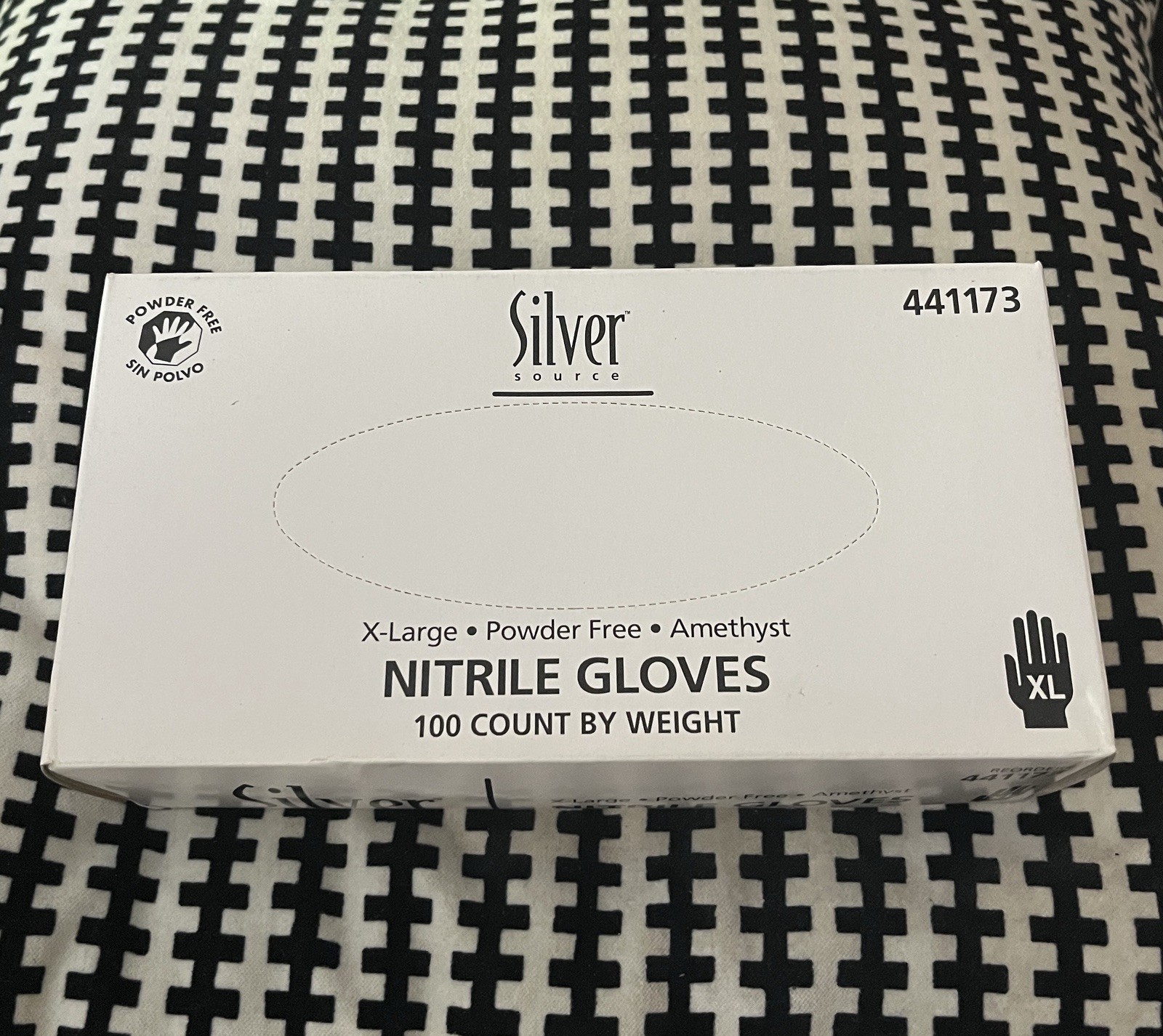 100 Silver Source Nitrile Disposable Gloves Restaurant Household Size XL